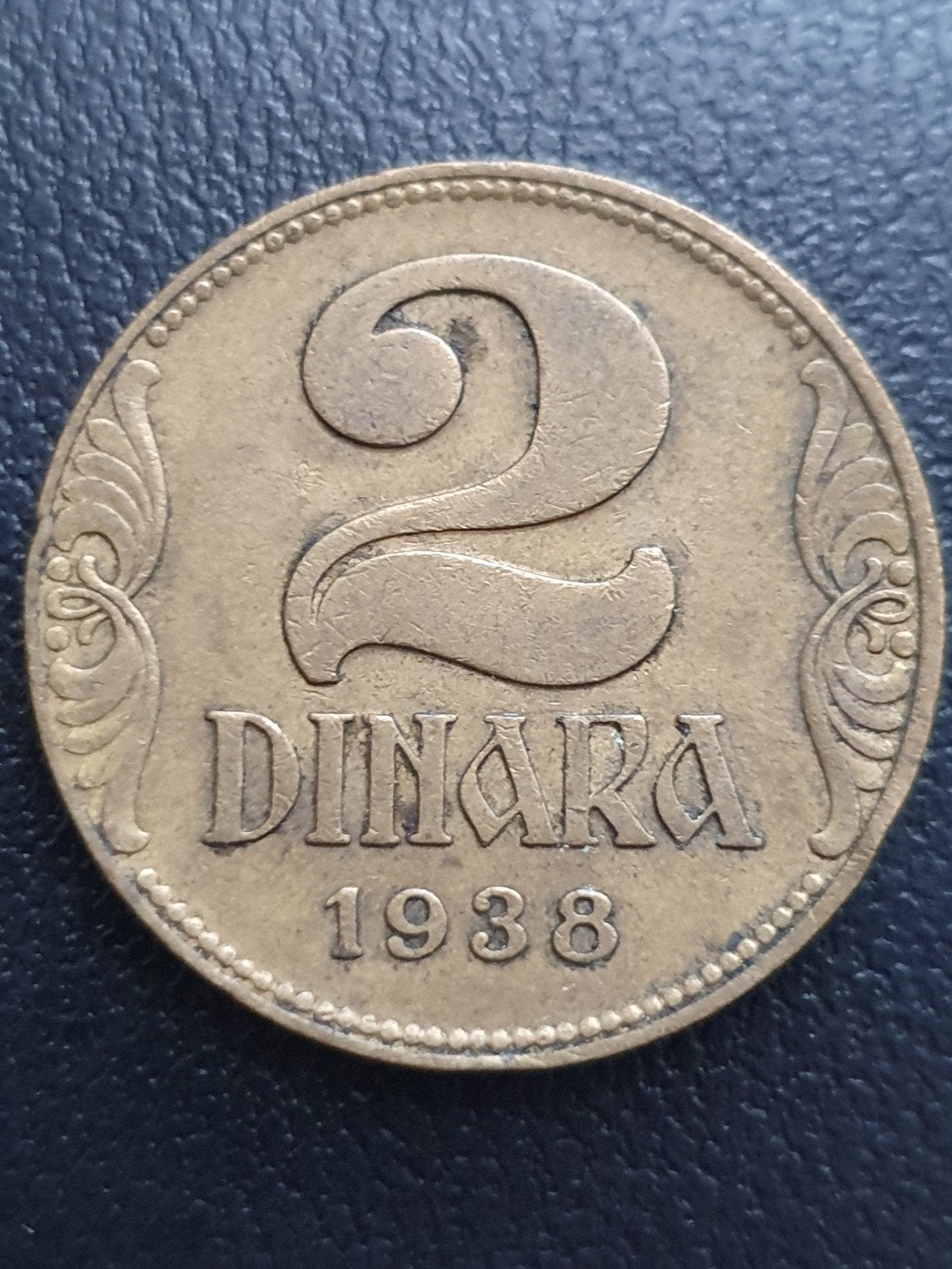 2 Dinara 1938 Yoegoslavie., Ophalen of Verzenden, Joegoslavië, Losse munt