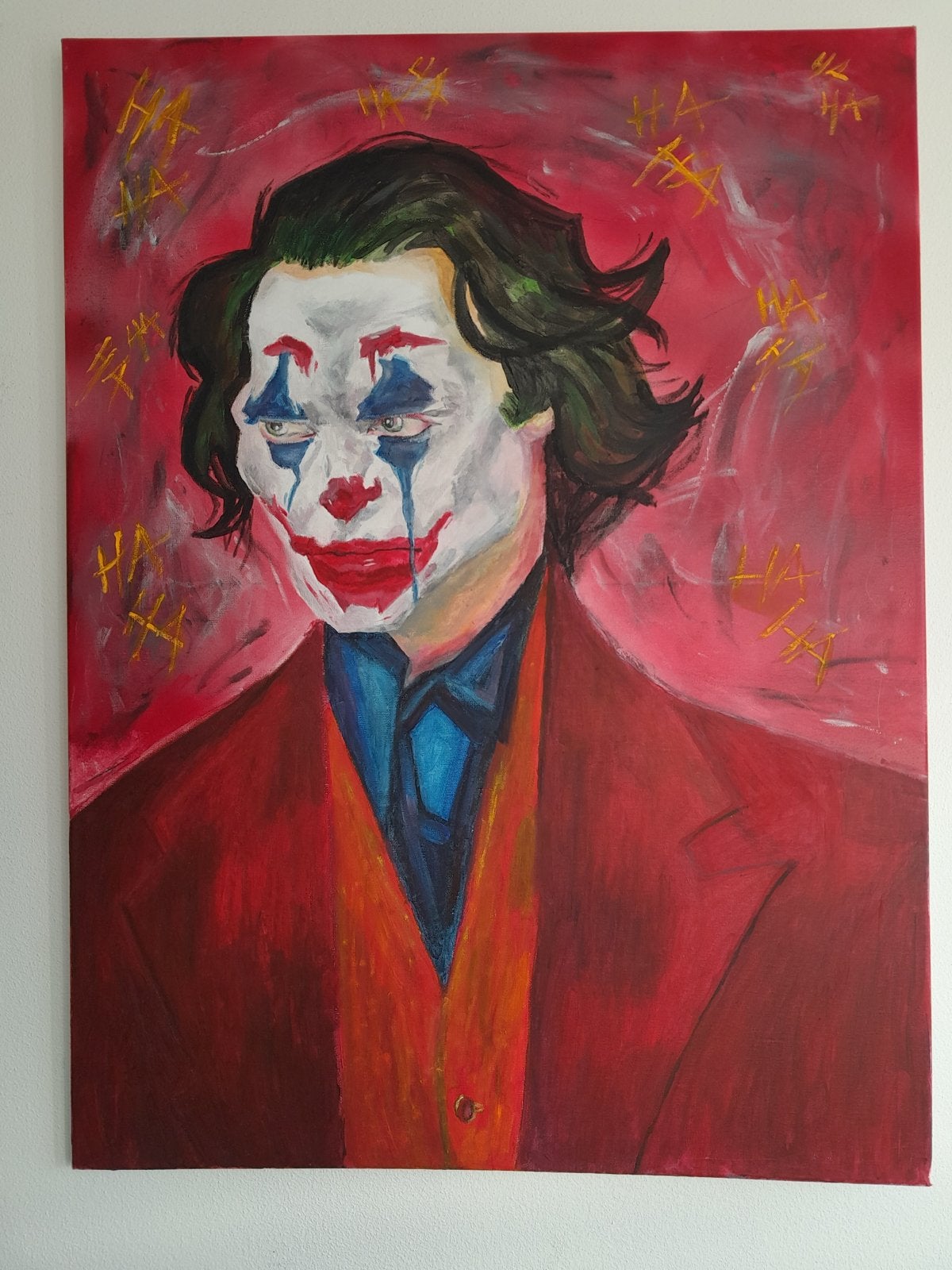 Uniek handgeschilderd Joker schilderij (Joaquin Phoenix), Antiek en Kunst, Film, Verzenden, Handgeschilderd, Olieverf
