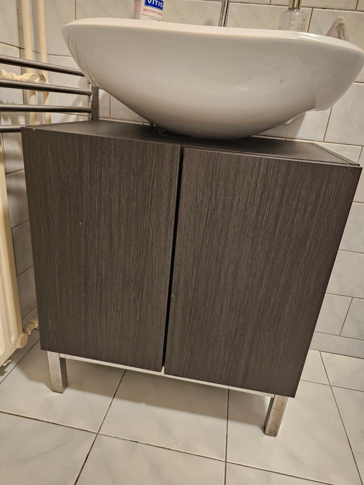 wastafel onderkast Bruin wastafelkast, Huis en Inrichting, Badkamer | Badkamermeubels, Ophalen, Gebruikt, 50 tot 100 cm, Minder dan 100 cm