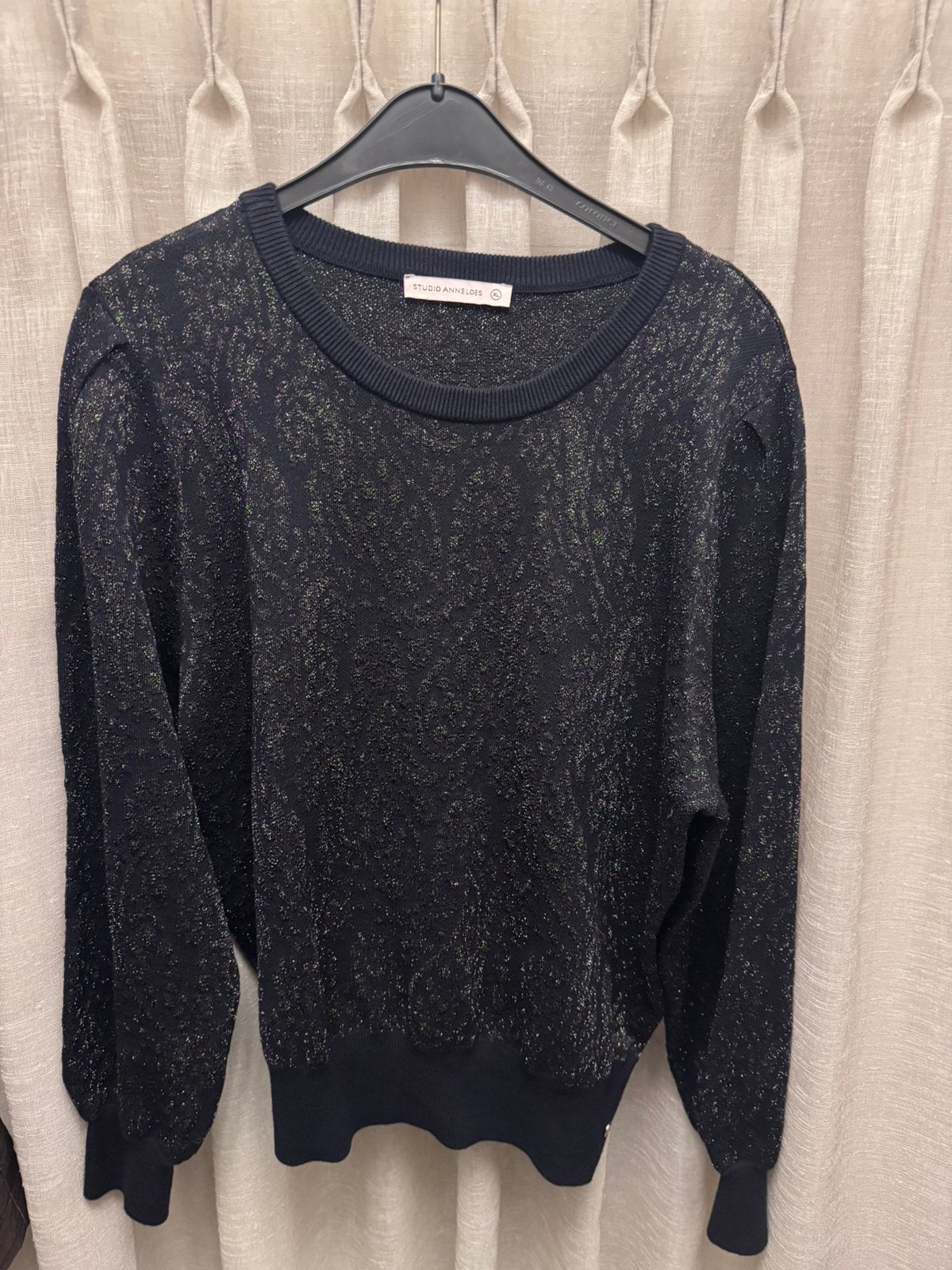 Studio Anneloes Vera glitter trui donkerblauw maat XL, Studio Anneloes, Maat 42/44 (L), Nieuw, Verzenden