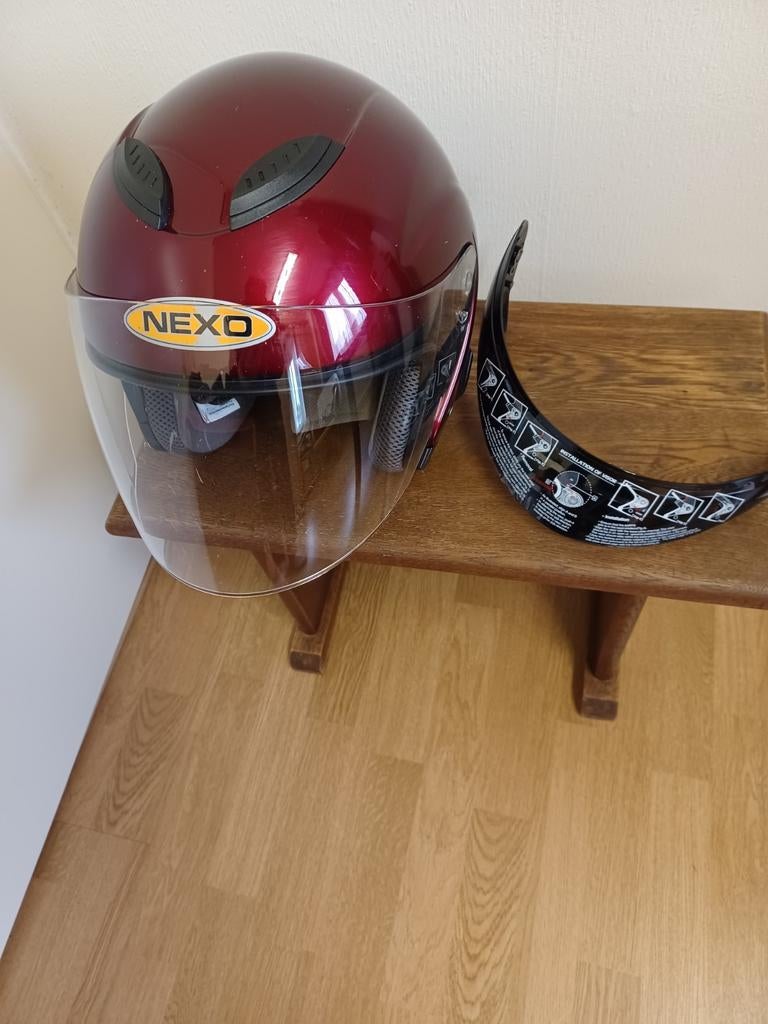 Nexo motorhelm met extra vizier - Goede staat, Motoren, Kleding | Motorhelmen, Overige merken, Dames, Jethelm, Ophalen of Verzenden