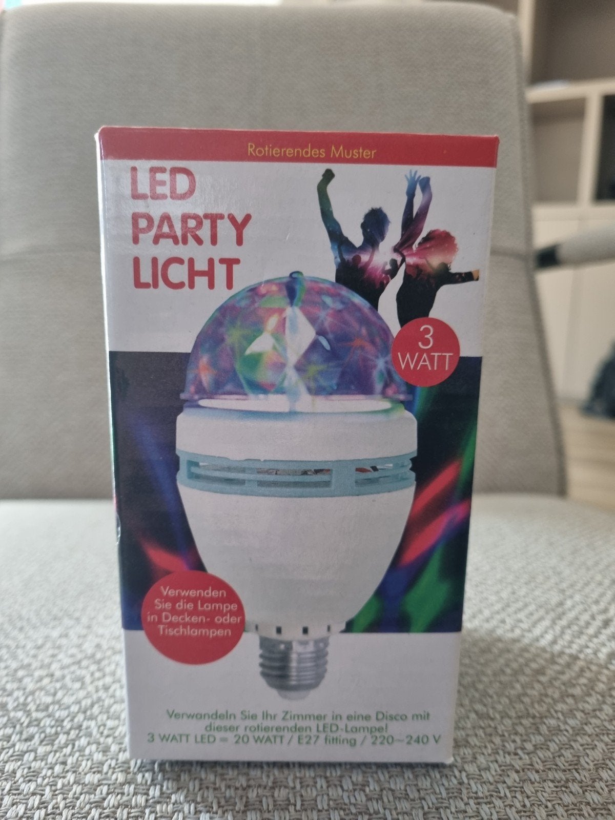 LED Party Licht E27 3 Watt Roterende Discolamp, Overige merken, Kunststof, Meerkleurig, Nieuw