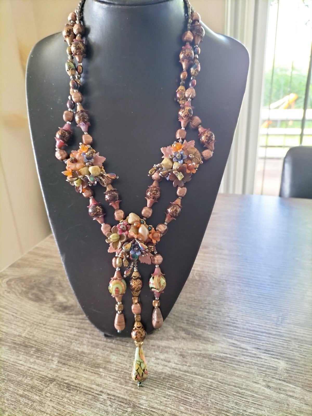 Zeldzame West Germany ketting uit de jaren '50, Sieraden, Tassen en Uiterlijk, Kettingen, Gebruikt, Bruin, Verzenden, Overige materialen