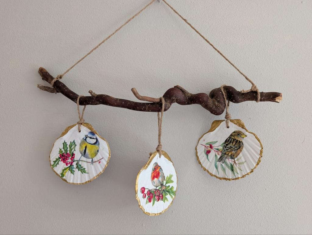 Vogel hanger met Roodborstje, Pimpelmees en Musje, Ophalen of Verzenden, Nieuw
