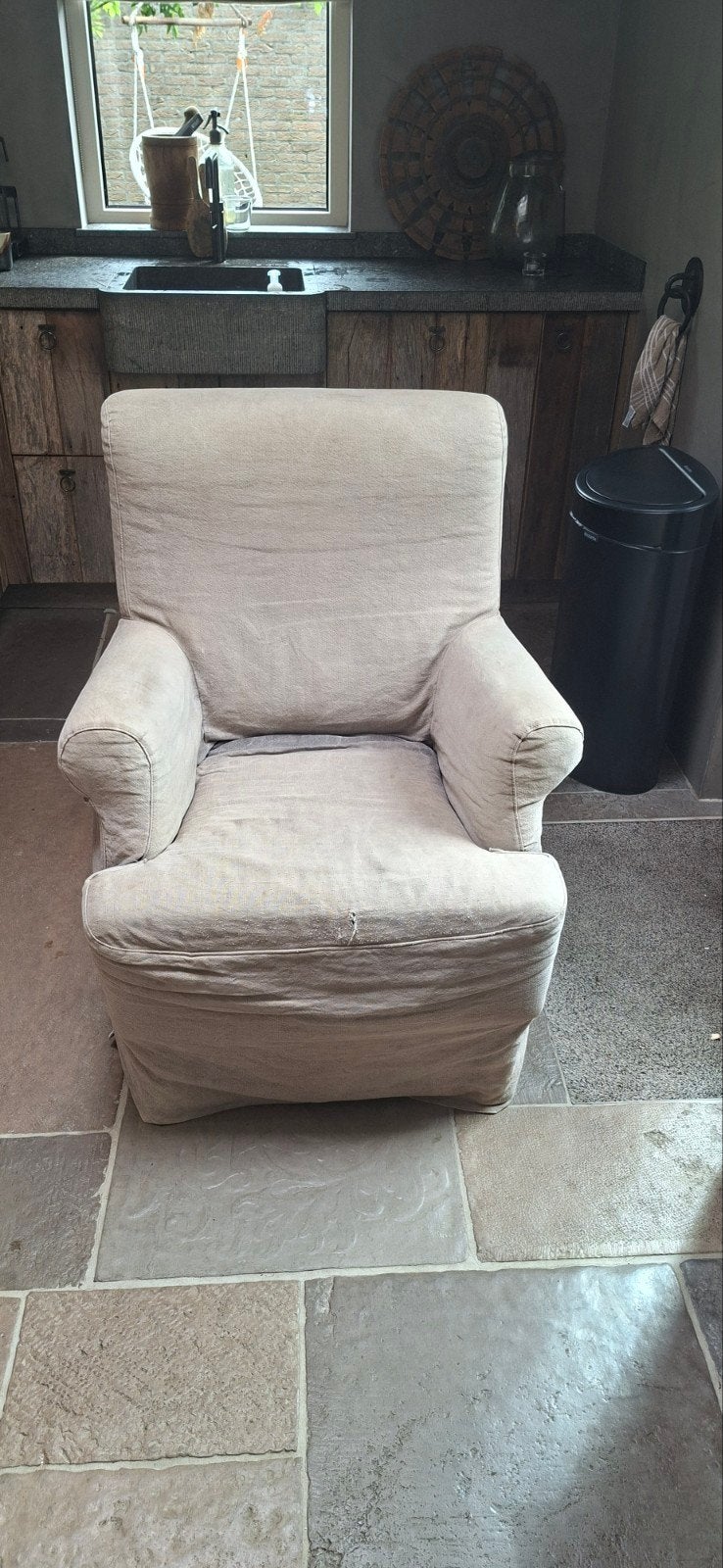 gratis Hoffz fauteuil - gebruikt, opnieuw te bekleden, Huis en Inrichting, Fauteuils, Ophalen, Gebruikt, 75 tot 100 cm, Landelijk