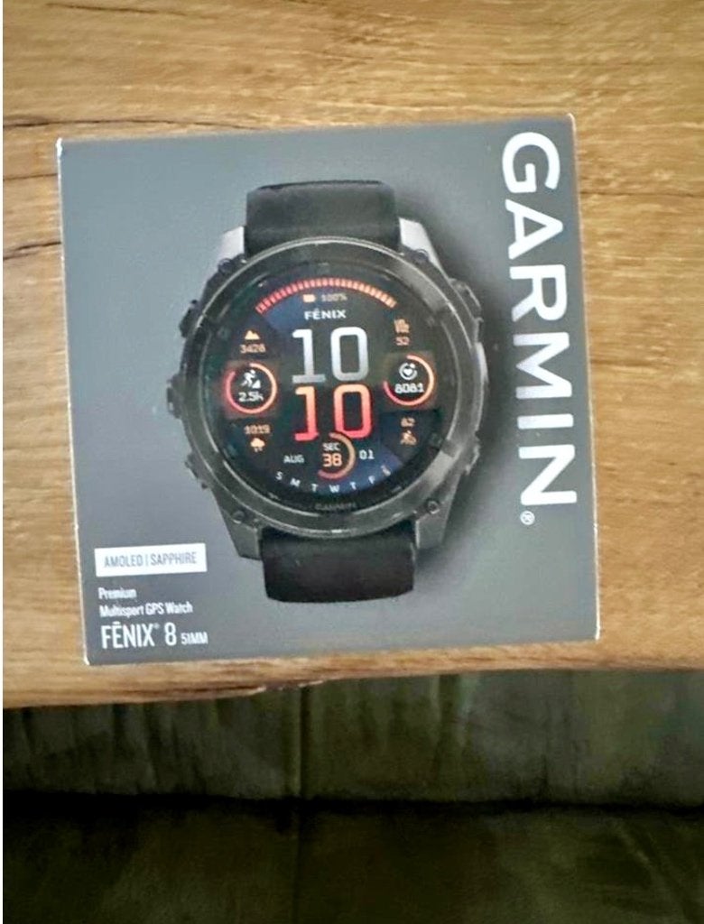 Garmin Fenix 8 | 51 mm | AMOLED titanium sapphire, Gebruikt, Zwart, Garmin forerunner, Ophalen of Verzenden