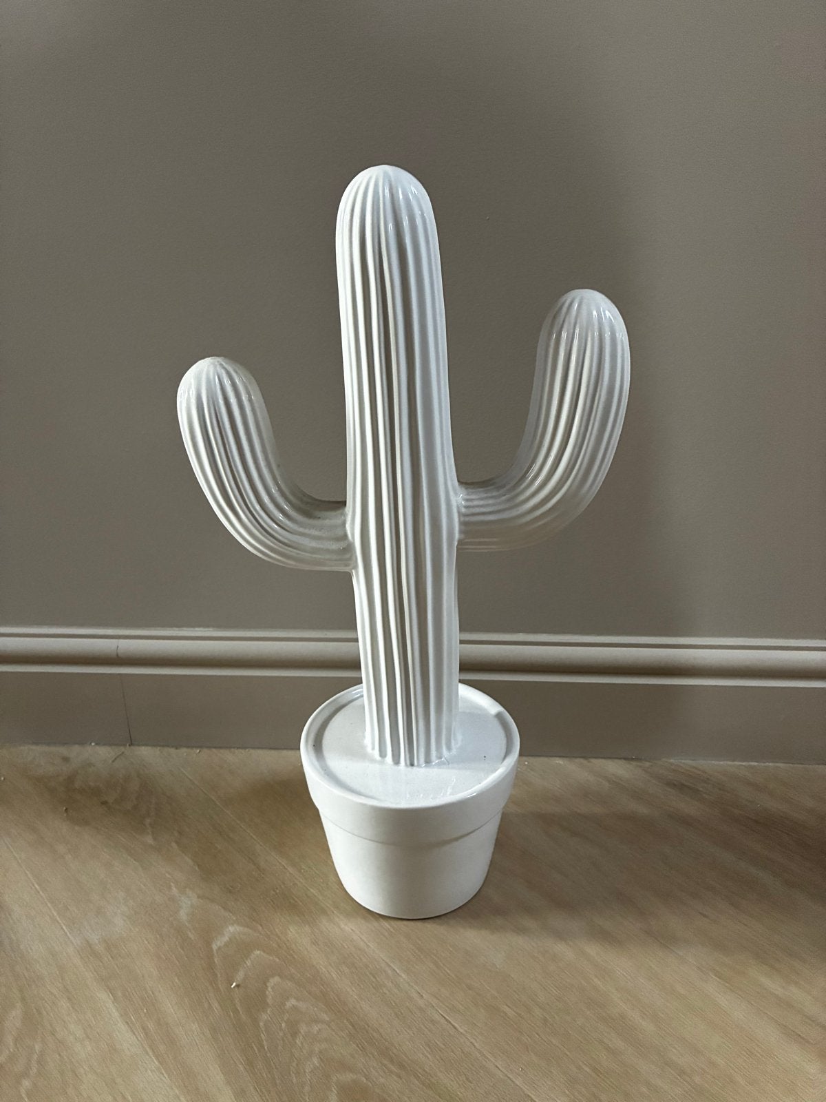 Moderne Pop Art Stenen Cactus - 52 cm hoog, Nieuw, Ophalen of Verzenden, Modern, Wit
