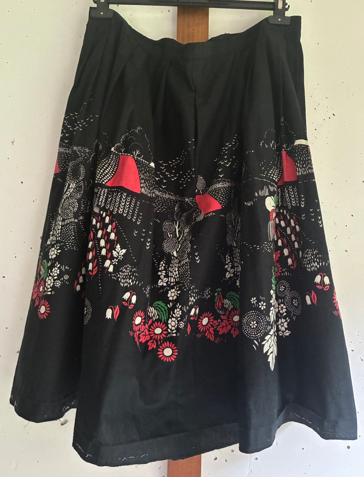 Vintage rok XL, Zwart, Maat 42/44 (L), Ophalen of Verzenden, Vintage