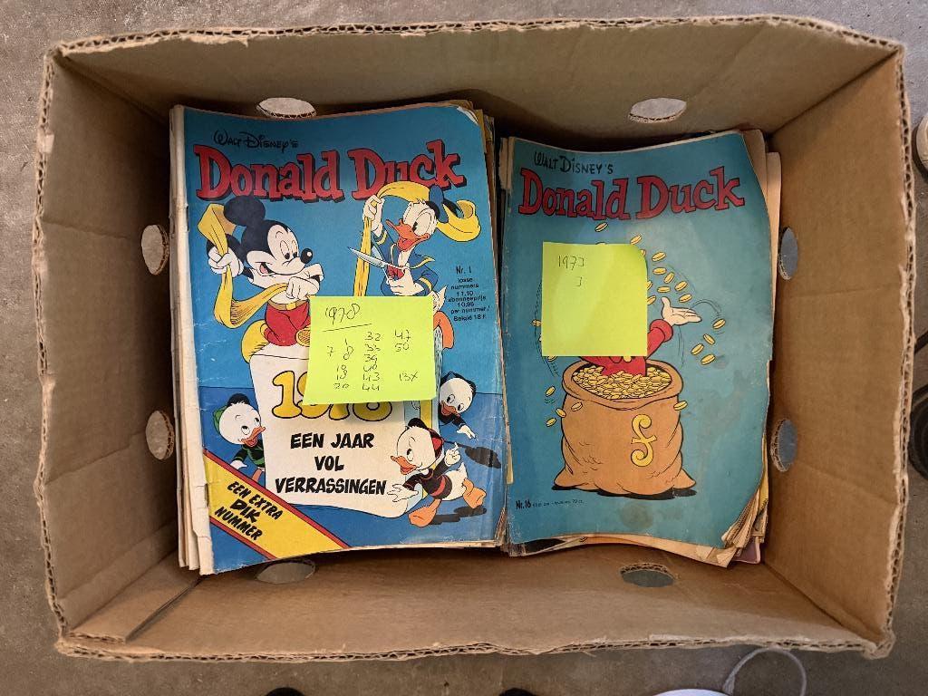 140 stuks Donald duck weekblad 1974- 1981, Overige gebieden, Donald Duck, Ophalen, Gelezen