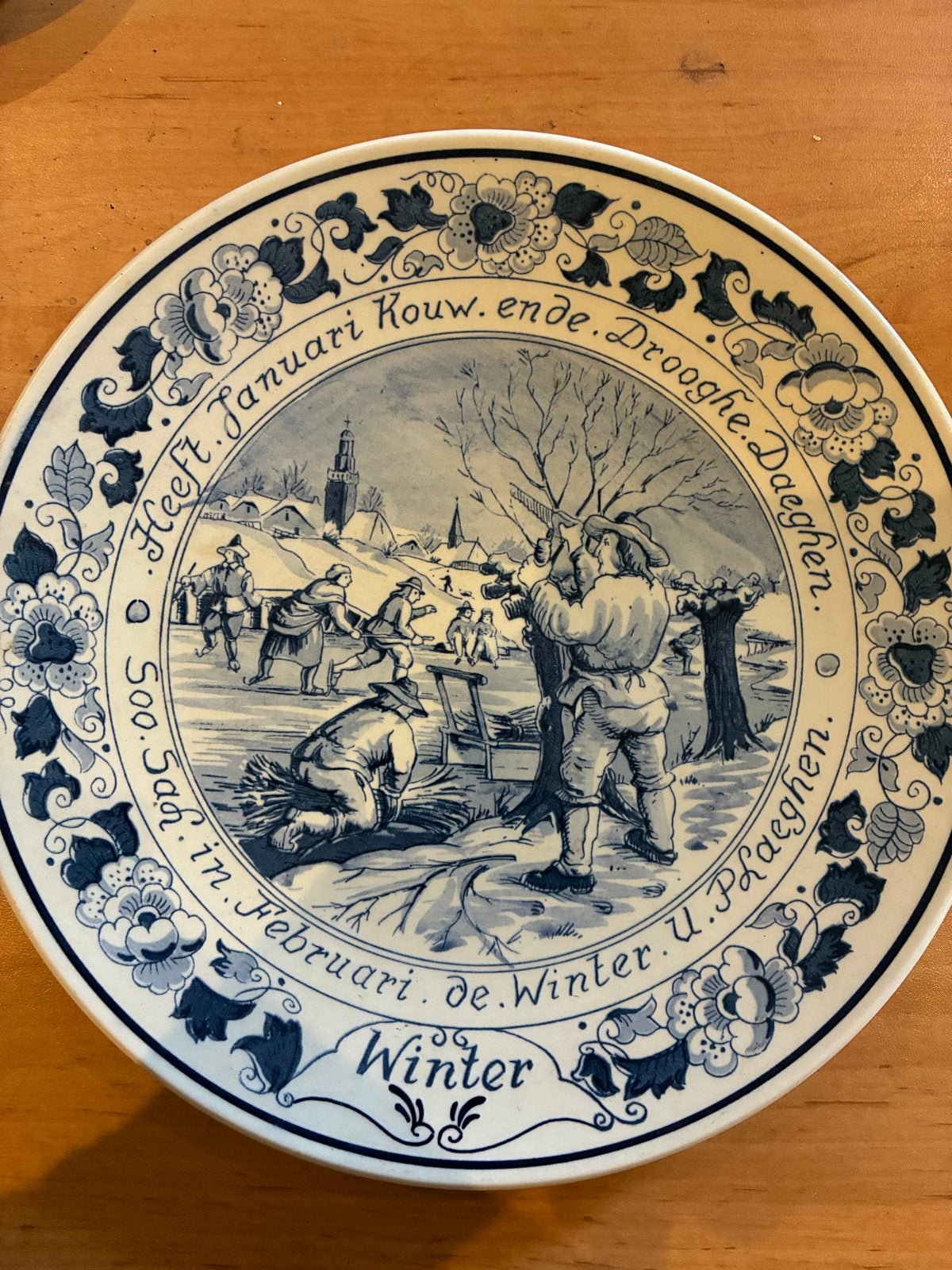 Royal Goedewaagen Blauw Delfts Winter Wandbord, Antiek en Kunst, Ophalen