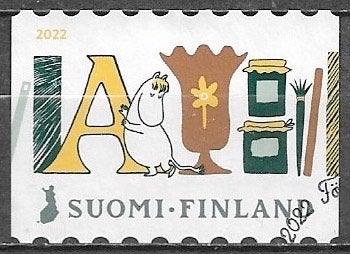 FINLAND € 1,95 zegel Van A tot Z met Moomin 2022, Verzenden, Finland, Gestempeld