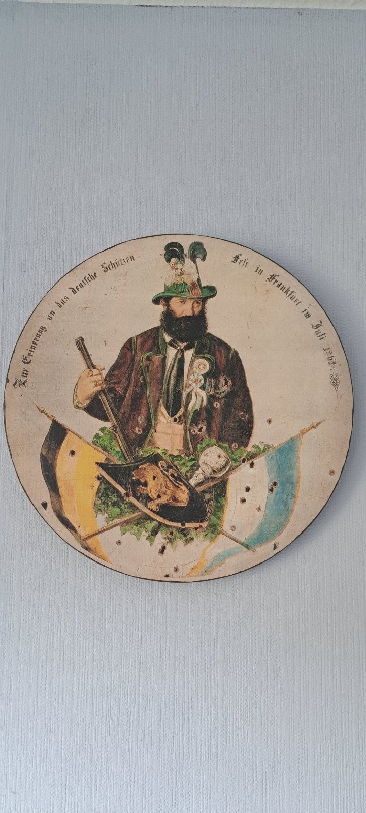 Historische Schijf: Schützenfest Frankfurt 1862, Ophalen of Verzenden
