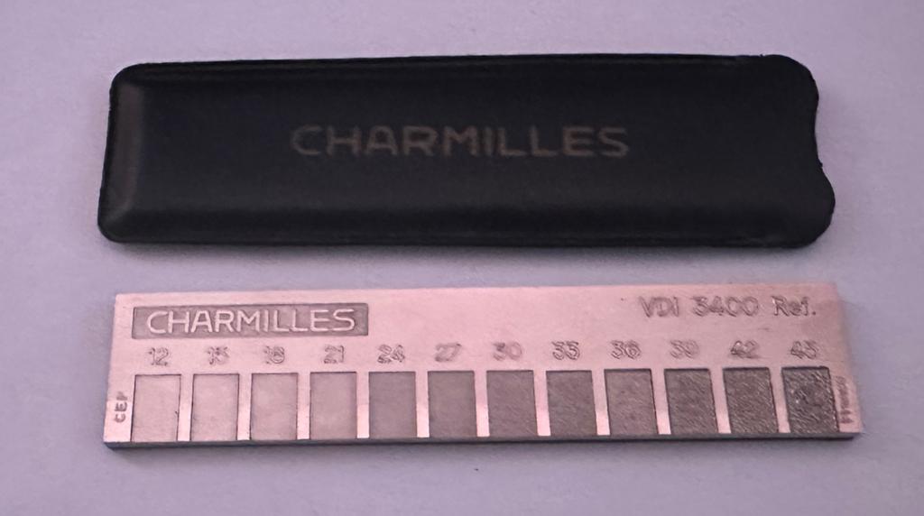 Charmilles VDI 3400 oppervlakteruwheidreferentieplaat, Verzenden, Zo goed als nieuw, Afstand