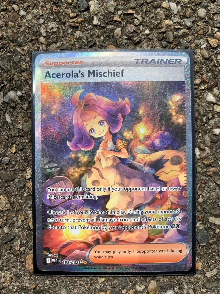 Acerola's Mischief Trainer Kaart Pokémon TCG 183/132, Ophalen of Verzenden, Nieuw, Losse kaart, Foil