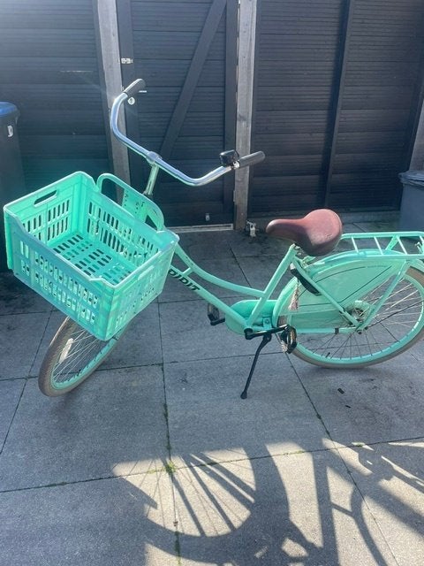 Leuke meisjesfiets met krat, Ophalen, Gebruikt, Terugtraprem, 22 inch