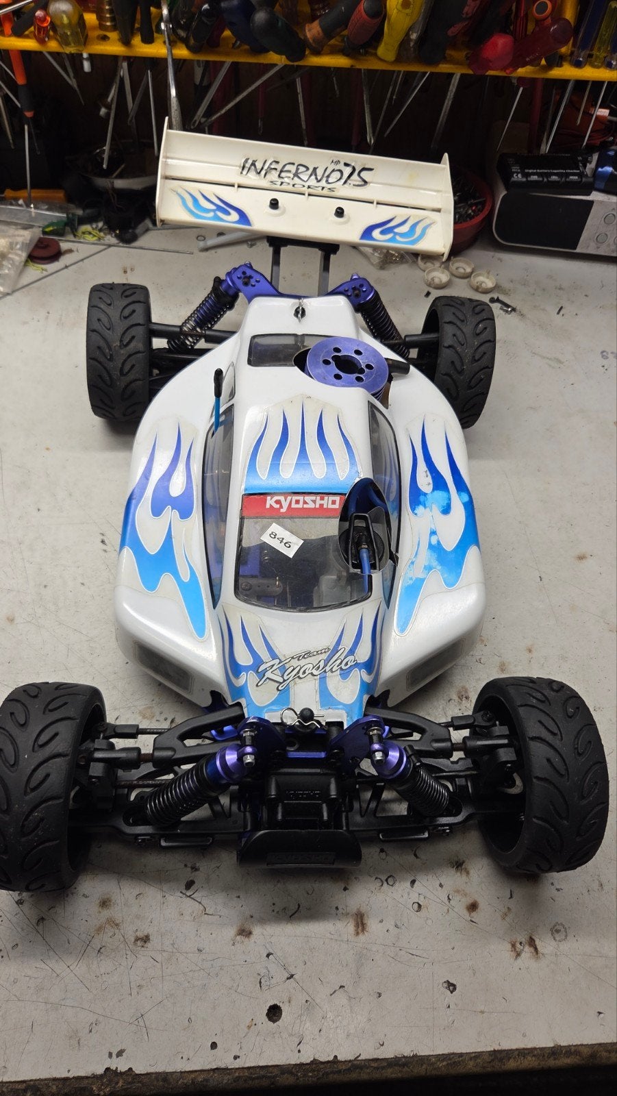 Te koop mooie kyocho inferno, Gebruikt, Auto offroad, Ophalen of Verzenden, Schaal 1:8