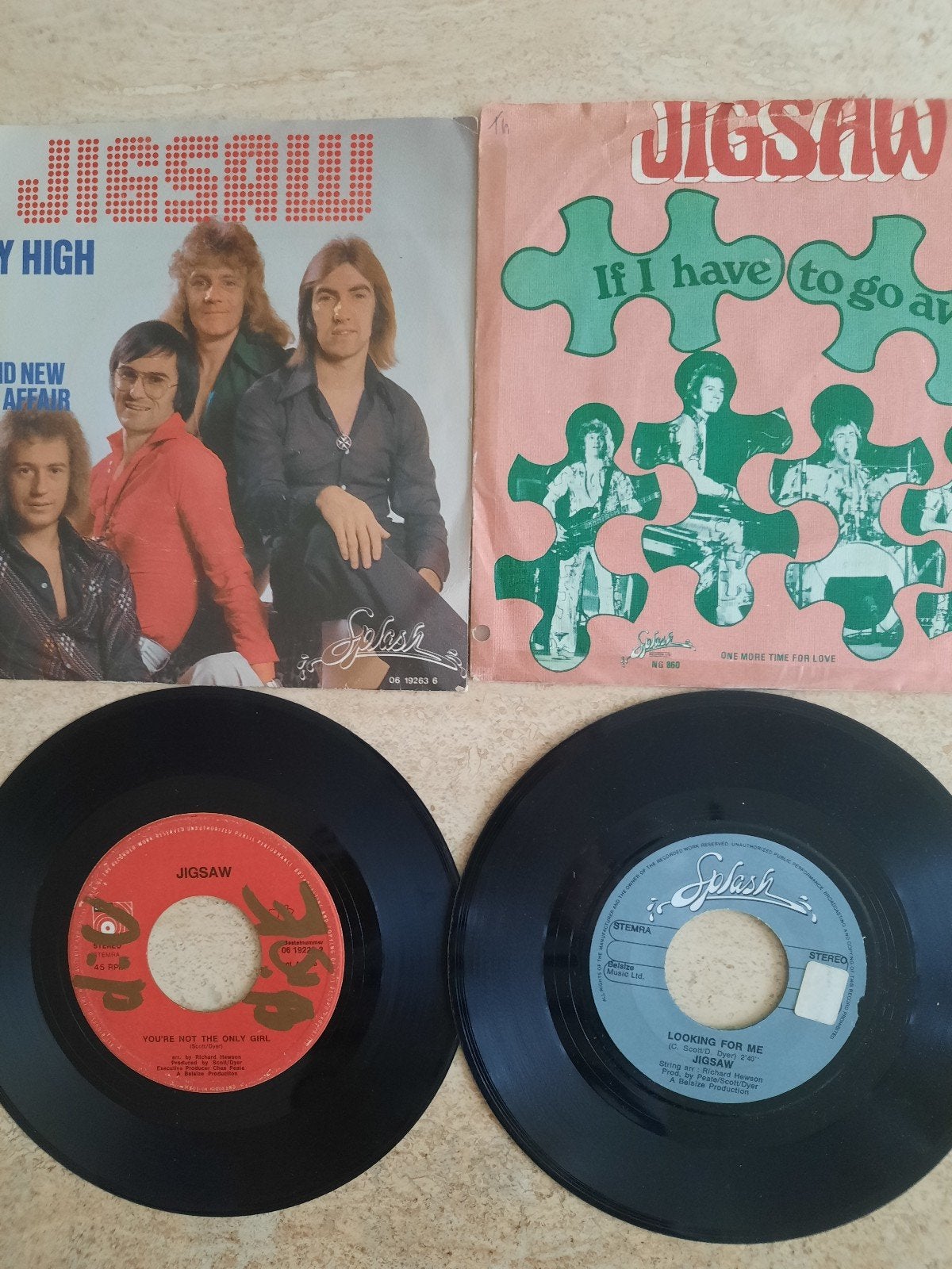 4x vinyl singels van Jigsaw, Ophalen of Verzenden