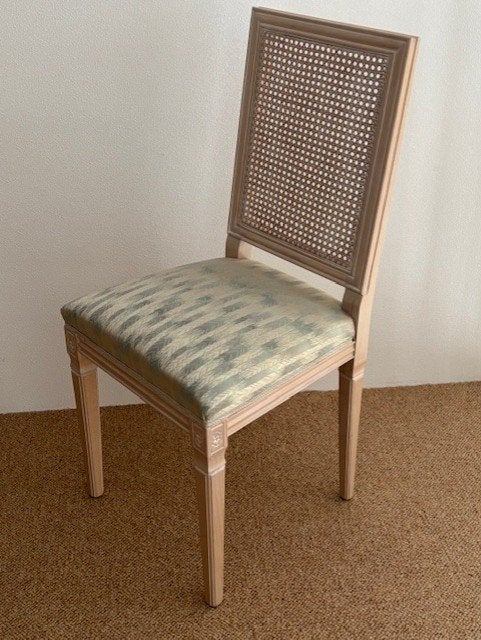 ITALIAN DESIGN STOEL, Huis en Inrichting, Stoelen, Zo goed als nieuw, Eén, Hout, Riet of Rotan, Stof, Wit, Ophalen