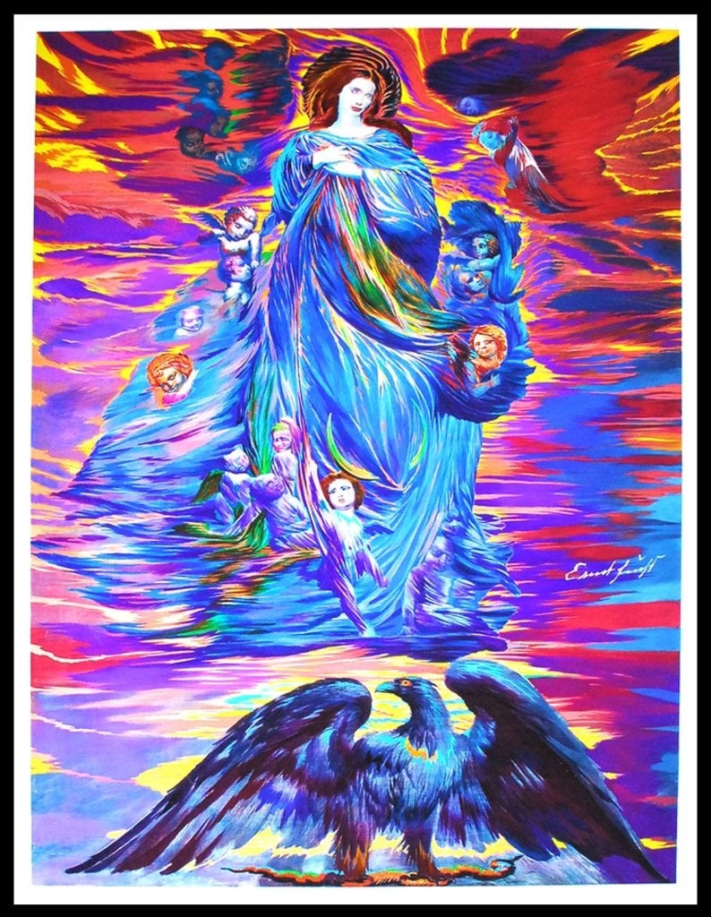 # Ernst Fuchs # Uniek Kleurrijk Werk "MADONNA" / Handges., Antiek en Kunst, Ophalen of Verzenden