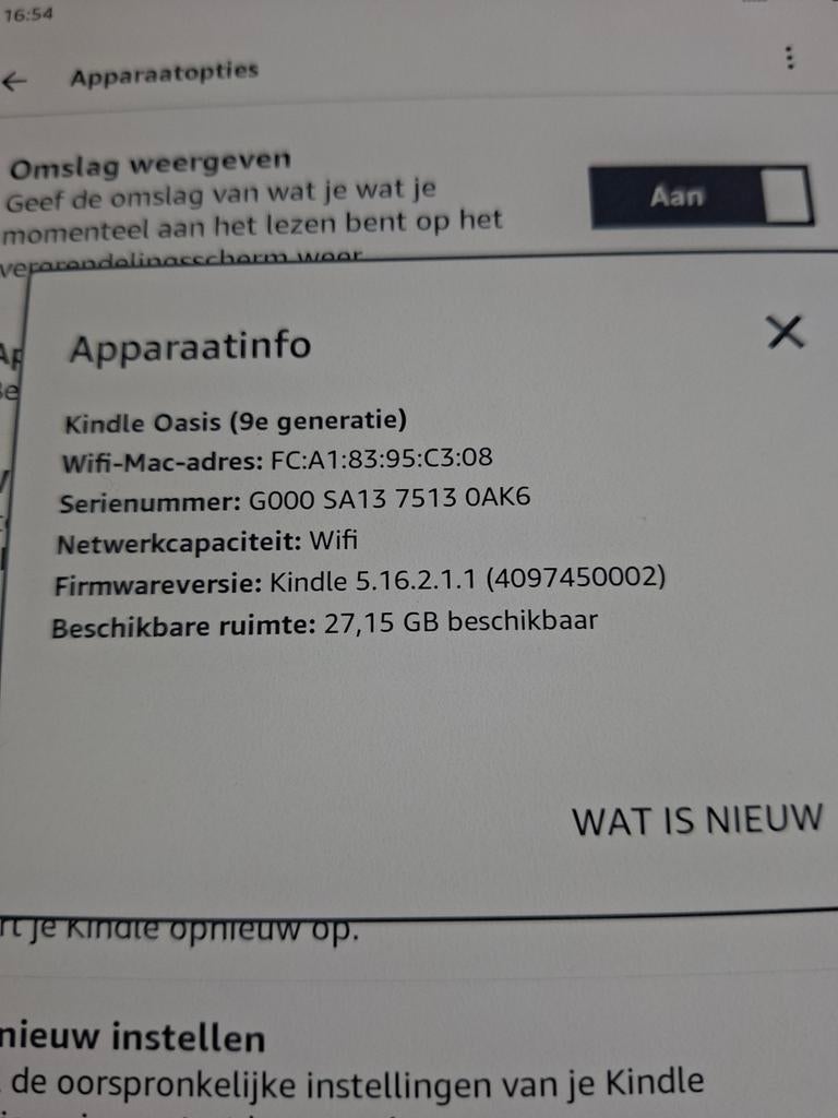 Kindle Oasis (9e generatie) E-reader - 32GB, Wi-Fi, Ophalen of Verzenden, Gebruikt