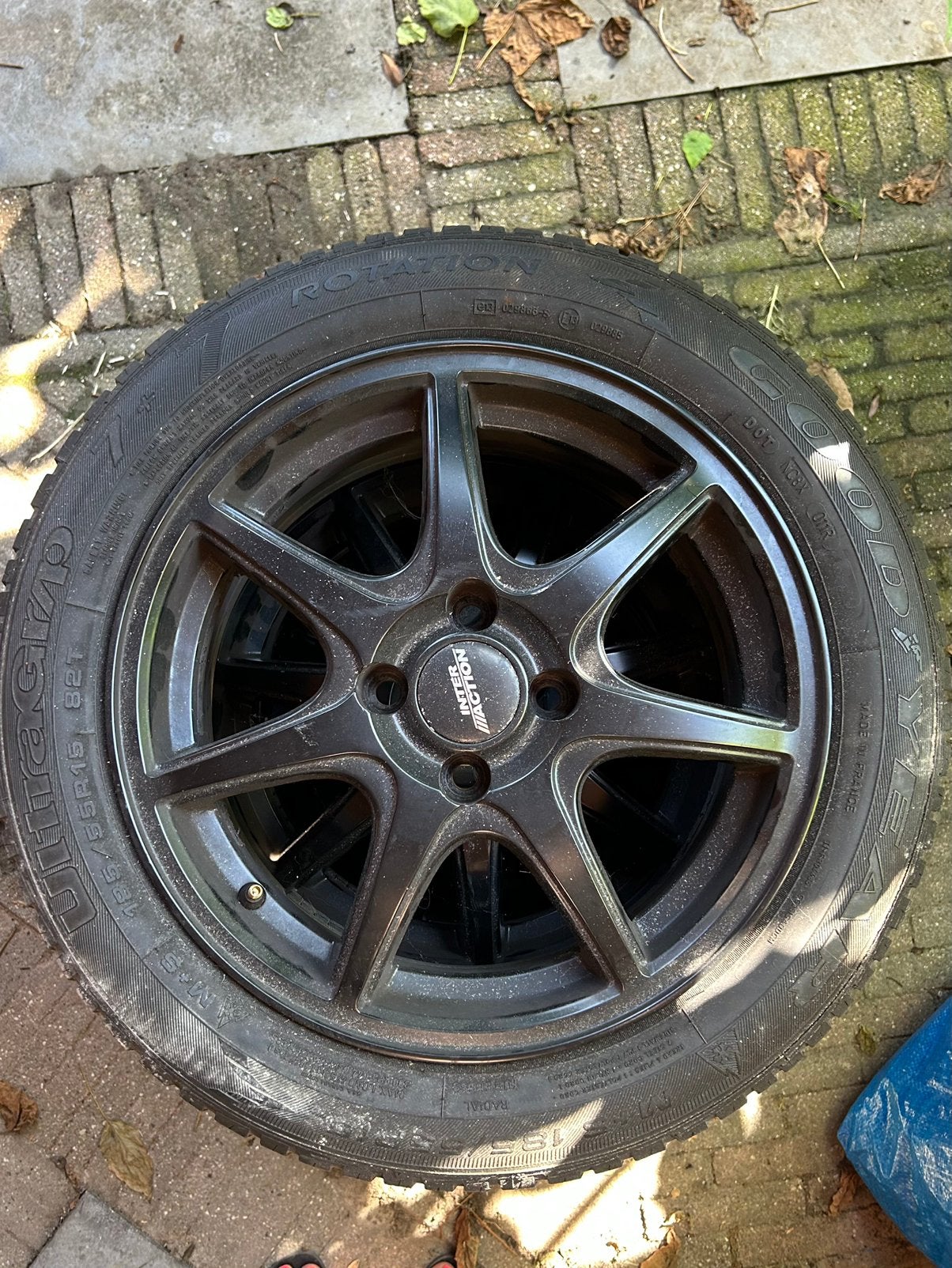 4 velgen met winterbanden 185 / 55 R15, Auto-onderdelen, Ophalen, Gebruikt, 15 inch, Banden en Velgen