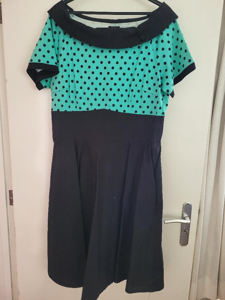 Vintage style jurk met polka dots, Dolly and Dotty, Kleding | Dames, Jurken, Maat 46/48 (XL) of groter, Ophalen of Verzenden, Zo goed als nieuw