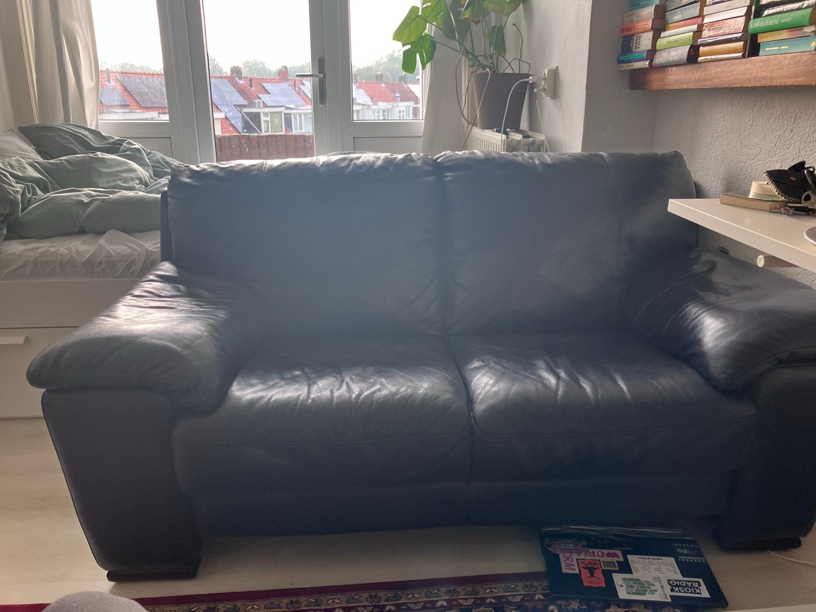 leren tweezitsbank, Huis en Inrichting, Ophalen, Gebruikt, 150 tot 200 cm, Tweepersoons