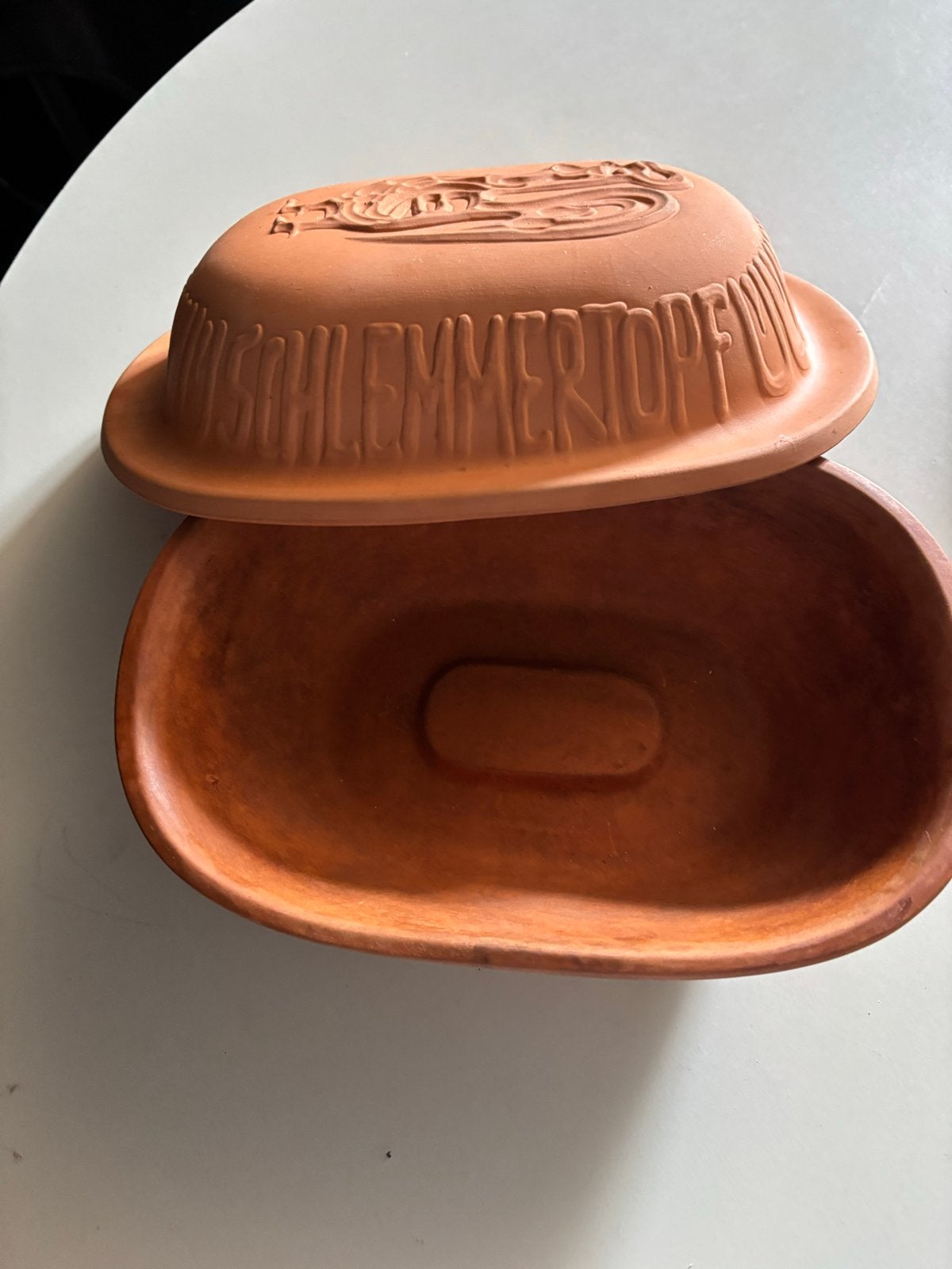 Schlemmertopf Römertopf Keramiek Ovenschaal Haan, Ophalen of Verzenden, Steen/keramiek, Overige typen, Gebruikt