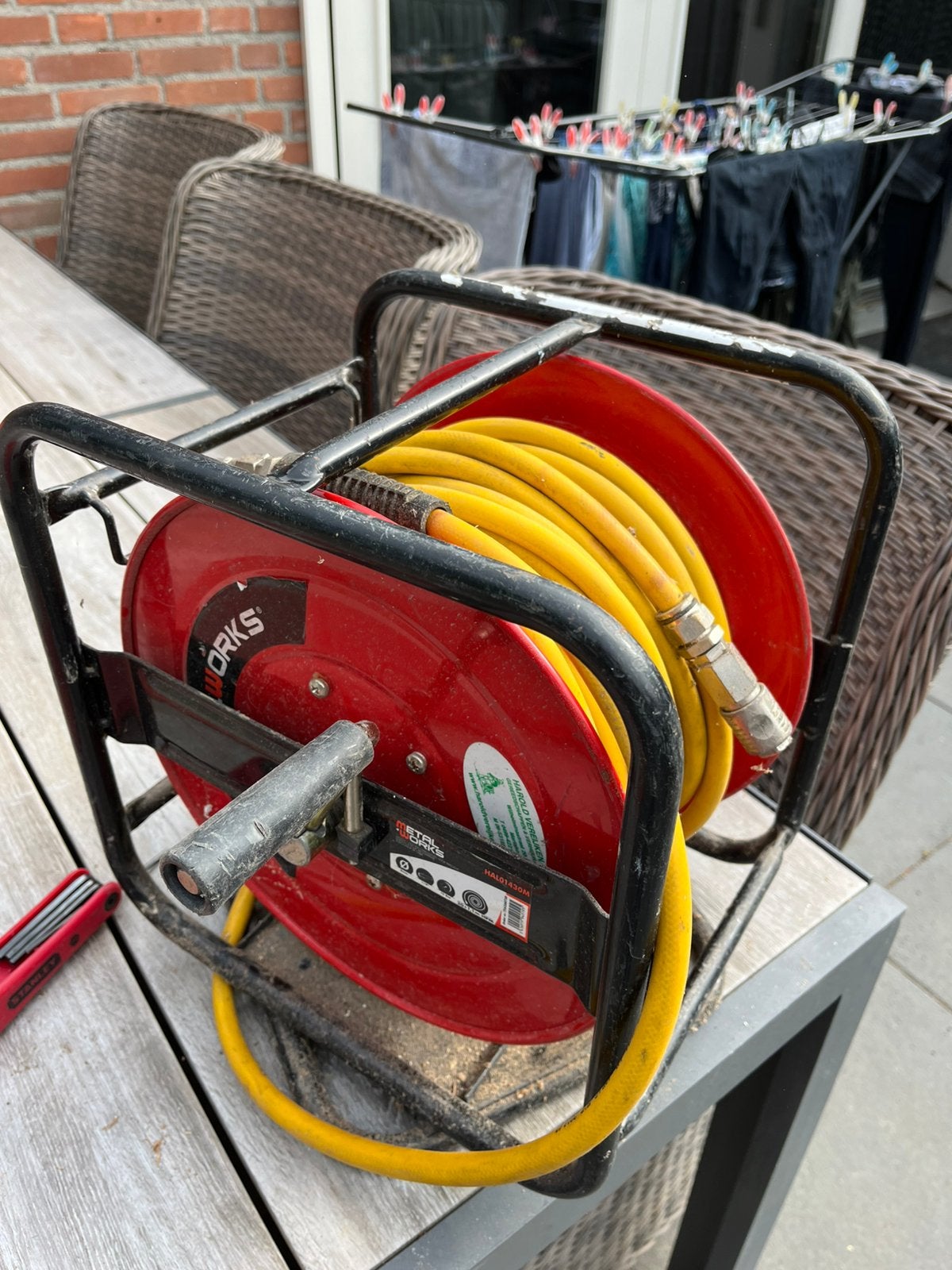 Luchtslang haspel, Doe-het-zelf en Verbouw, Compressors, 100 liter of meer, Ophalen of Verzenden, Zo goed als nieuw, Minder dan 200 liter/min