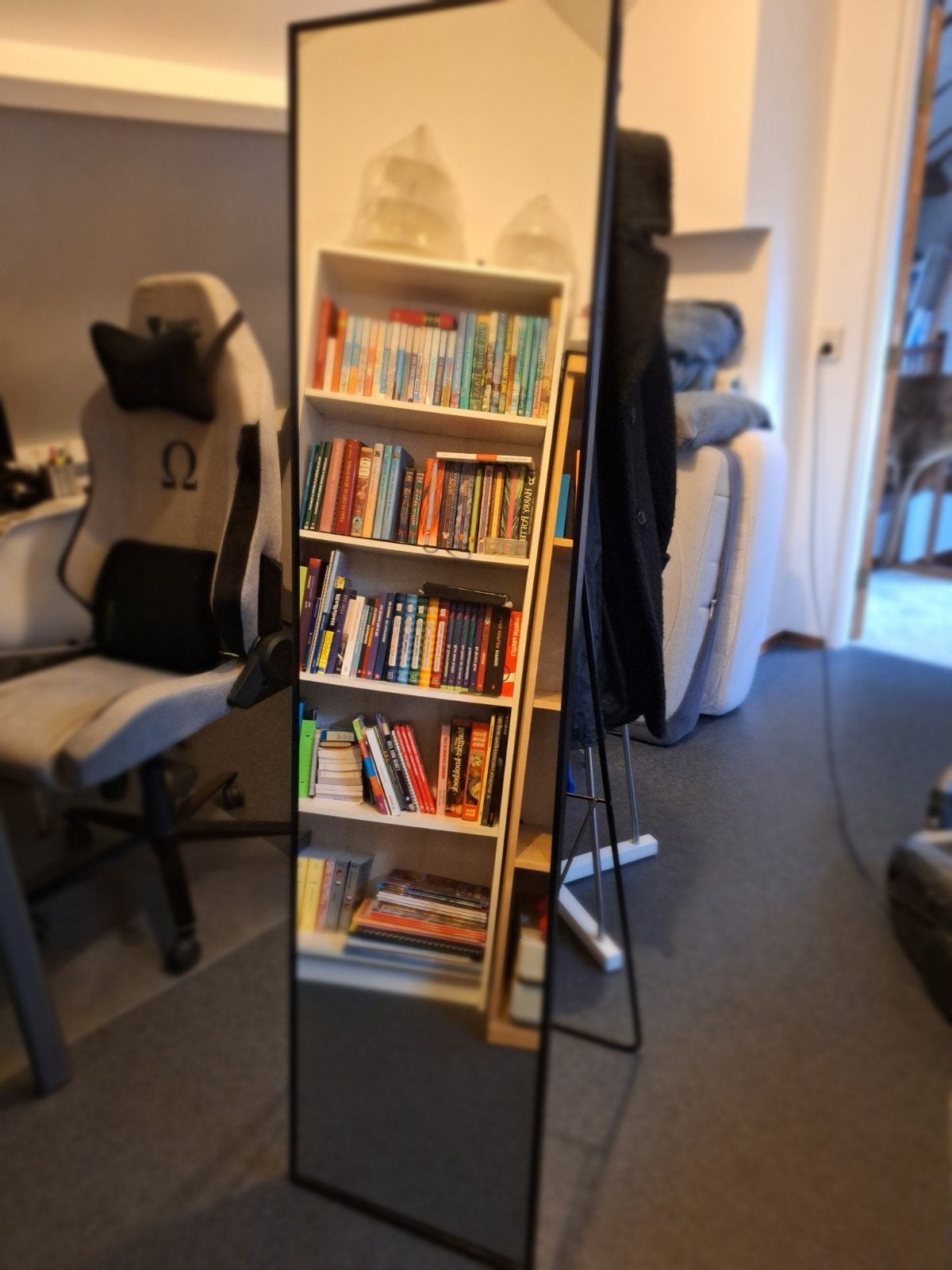 zwarte passpiegel Ikea karmsund (40*160cm), Ophalen, Minder dan 50 cm, Zo goed als nieuw, 150 tot 200 cm