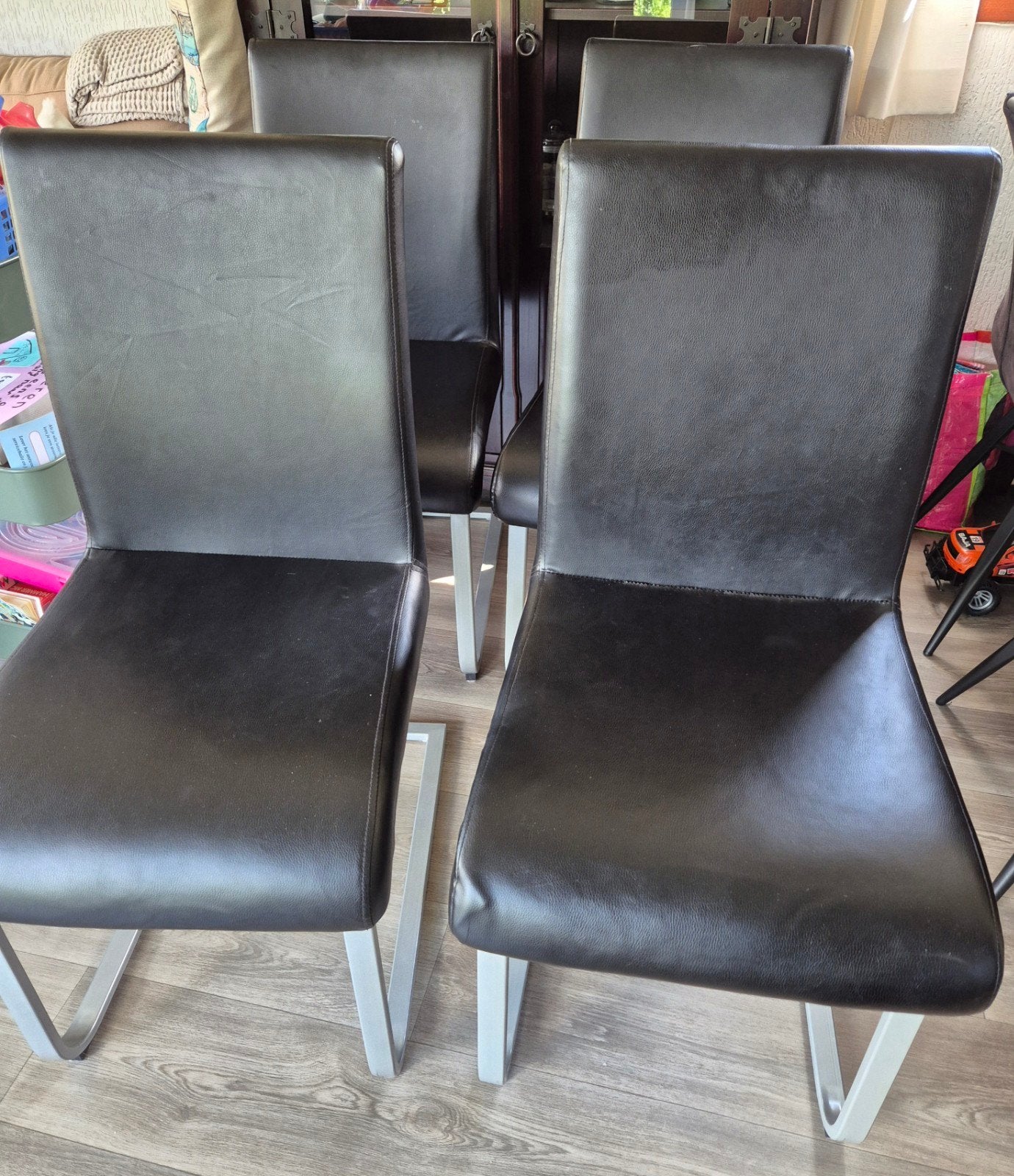 Eetkamerstoelen, Ophalen, Gebruikt, Zwart, Vier