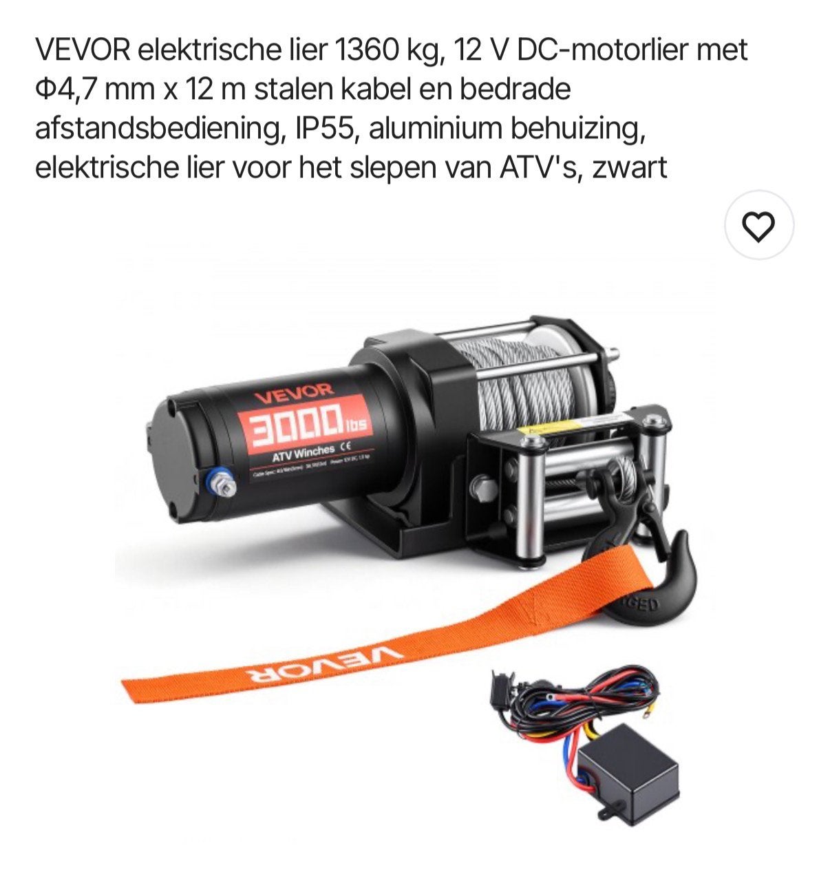Elektrische lier NIEUW in doos, Ophalen of Verzenden, Nieuw
