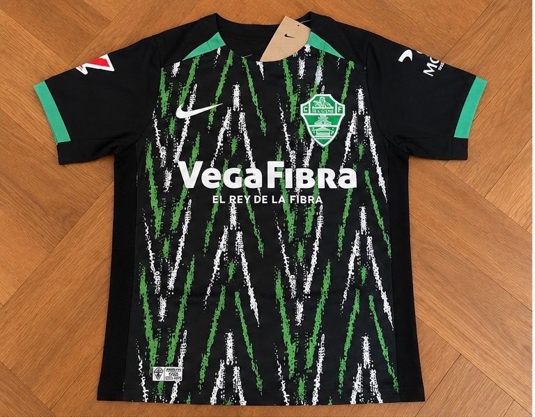 Nike Elche CF Dri-FIT Voetbalshirt – Zwart/Groen – Maat S, Seizoenskaart, Eén persoon