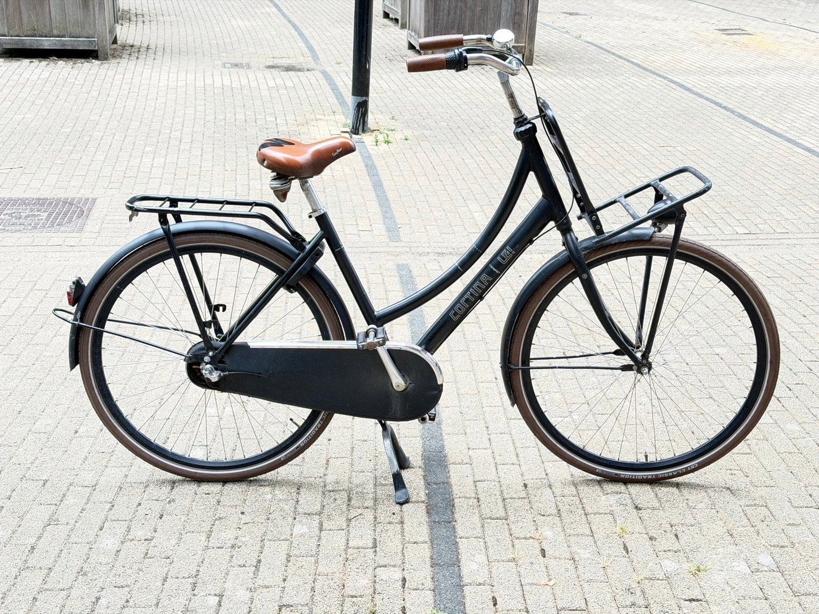 Cortina U4 Transportfiets Dames - Zwart 28”, Terugtraprem, Ophalen, Overige merken, 53 tot 56 cm
