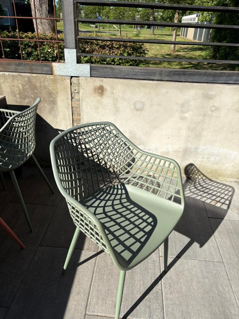 8 tuinstoelen Kuipstoel Webbing Kwantum, Ophalen, Zo goed als nieuw, Kunststof