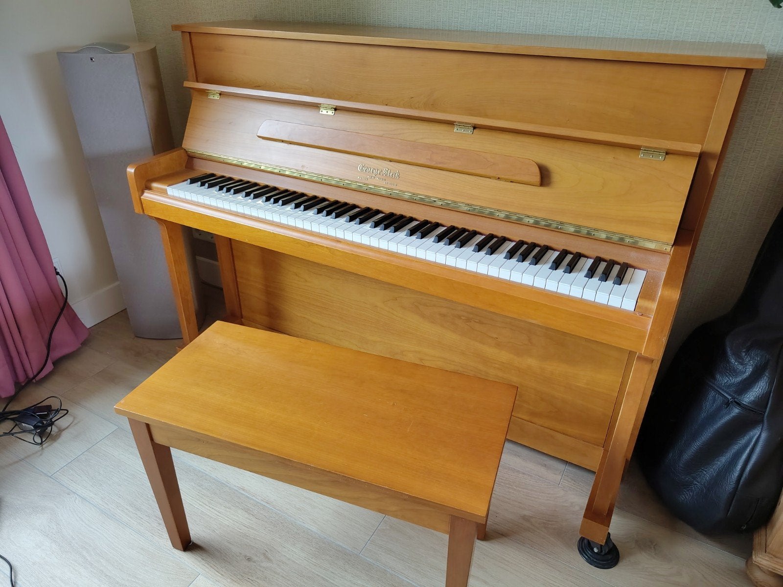 Mooie George Steck piano te koop, Ophalen, Gebruikt, Bruin, Piano