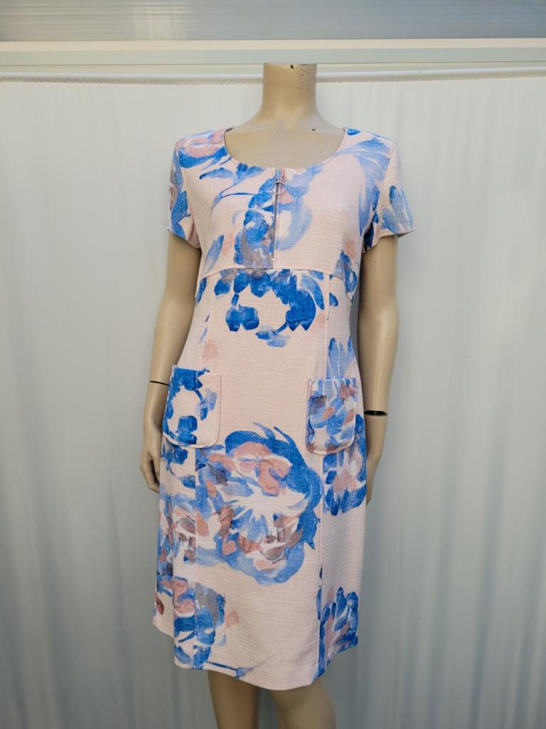 Caroline Biss jurk zomer roze/blauw maat 40/42, Kleding | Dames, Maat 38/40 (M), Blauw, Ophalen of Verzenden, Zo goed als nieuw
