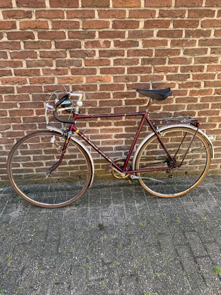Vintage Gazelle Sport F racefiets - project, Fietsen en Brommers, Fietsen | Racefietsen, Ophalen, Gebruikt, Staal, Gazelle