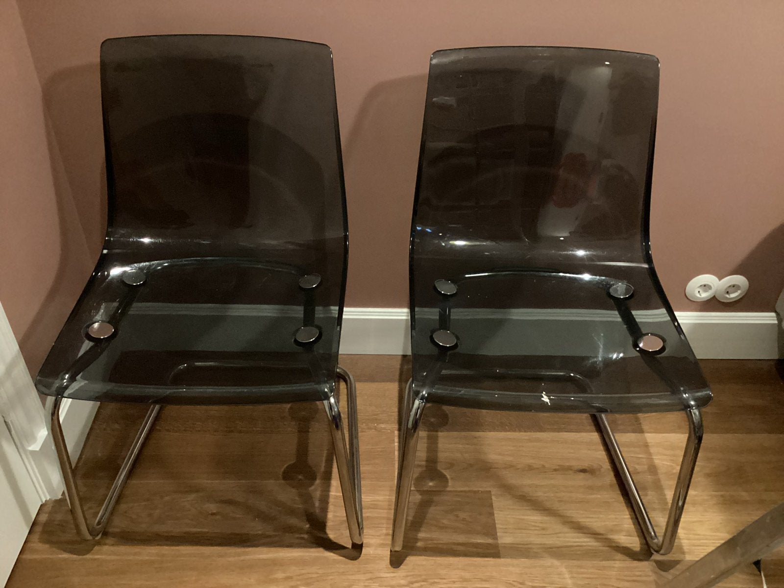IKEA Tobias stoelen - 4 stuks, Ophalen, Kunststof, Gebruikt, Twee