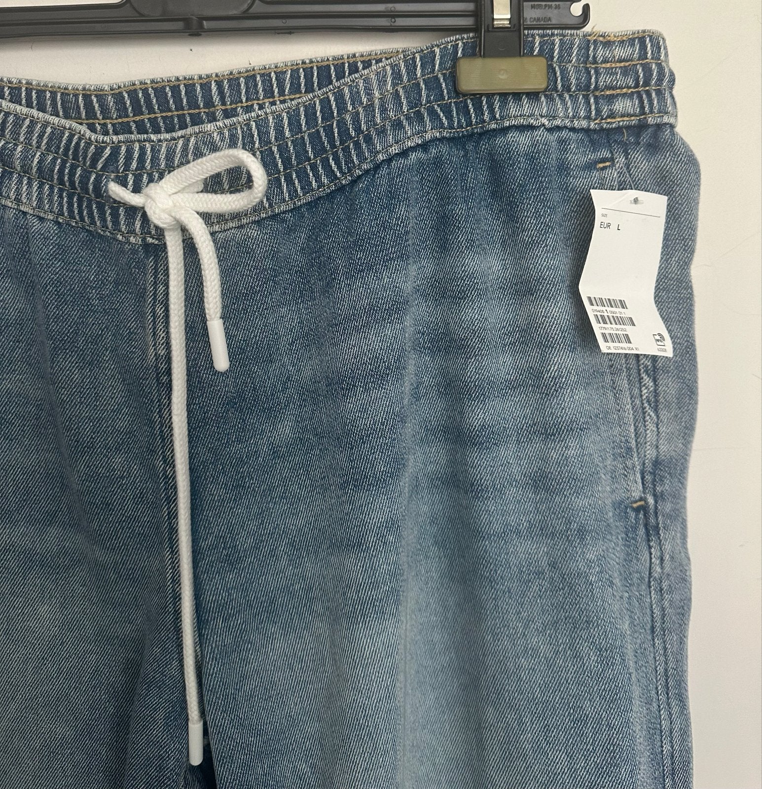 Nieuwe spijkerbroek wijde pijp elastieken taille maat L, Ophalen, Nieuw, Blauw, Overige jeansmaten