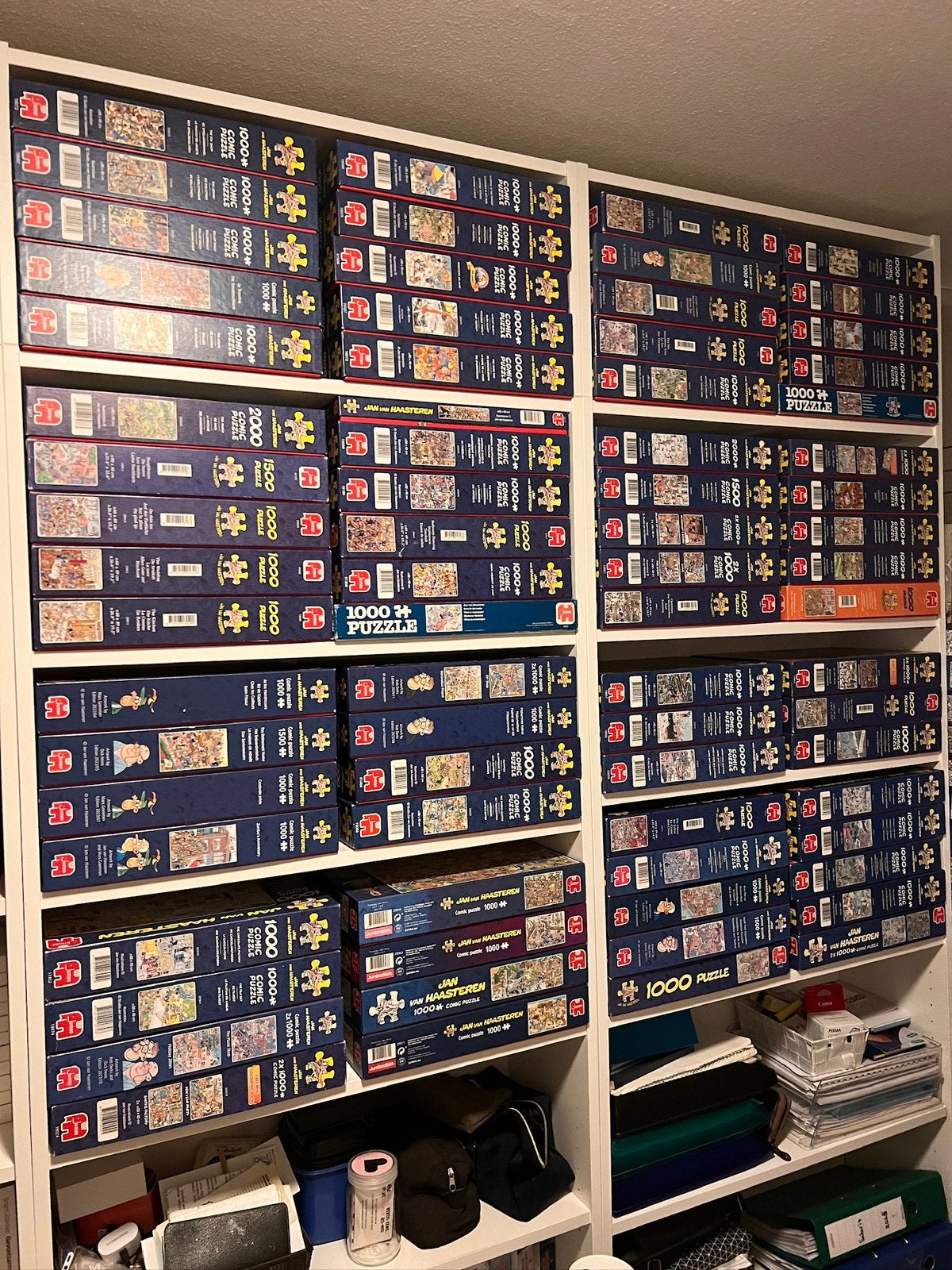 Heel veel titels Jan van Haasteren puzzels, Ophalen, 500 t/m 1500 stukjes, Zo goed als nieuw, Legpuzzel