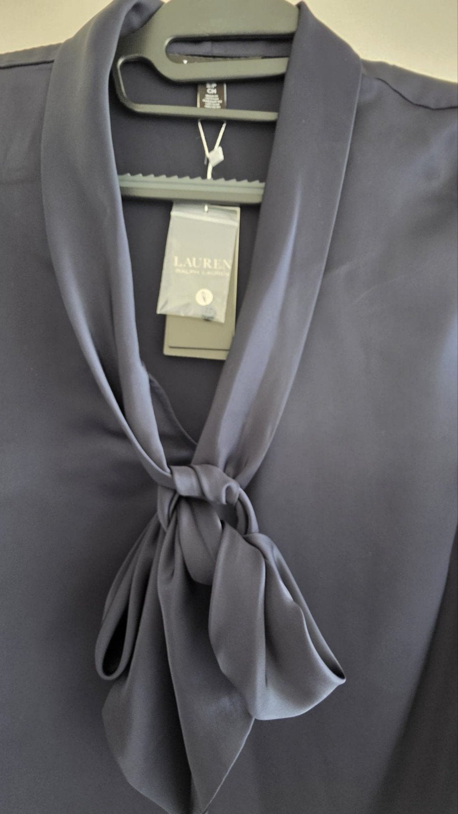 Lauren Ralph Lauren Blouse met strikdetail - Maat S, Blauw, Lauren Ralph Lauren, Nieuw, Ophalen of Verzenden