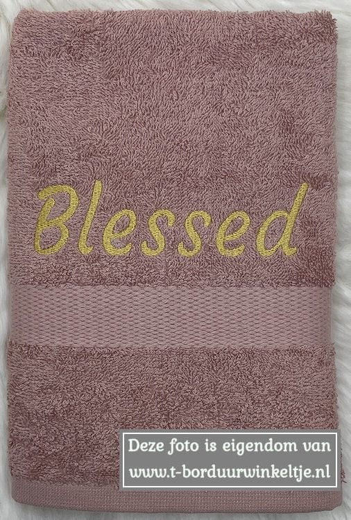 Handdoek Pinkstone geborduurd met naam, Ophalen of Verzenden, Nieuw, Roze, Handdoek