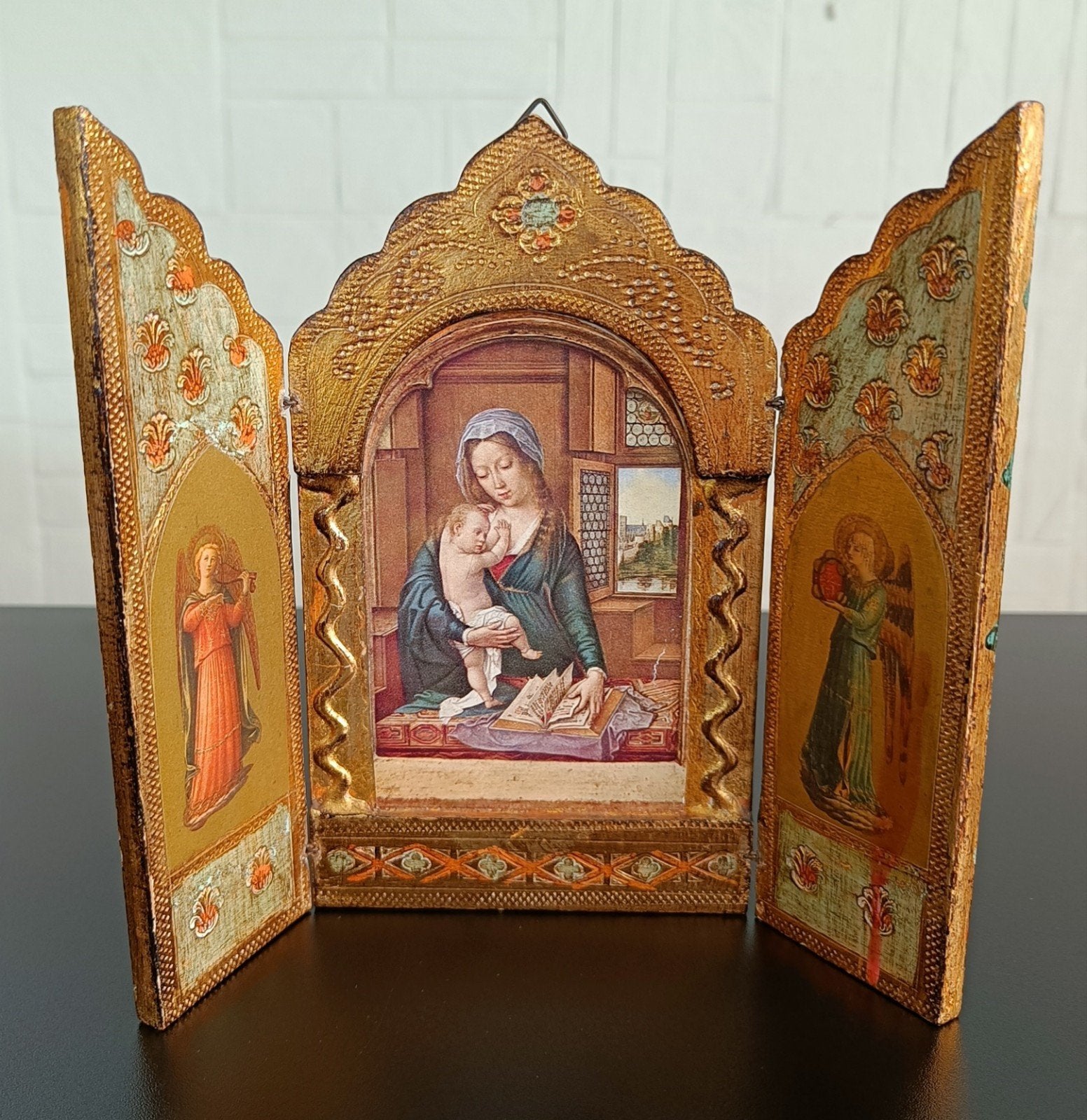 Florentijns religius drieluik Maria & kind., Ophalen of Verzenden