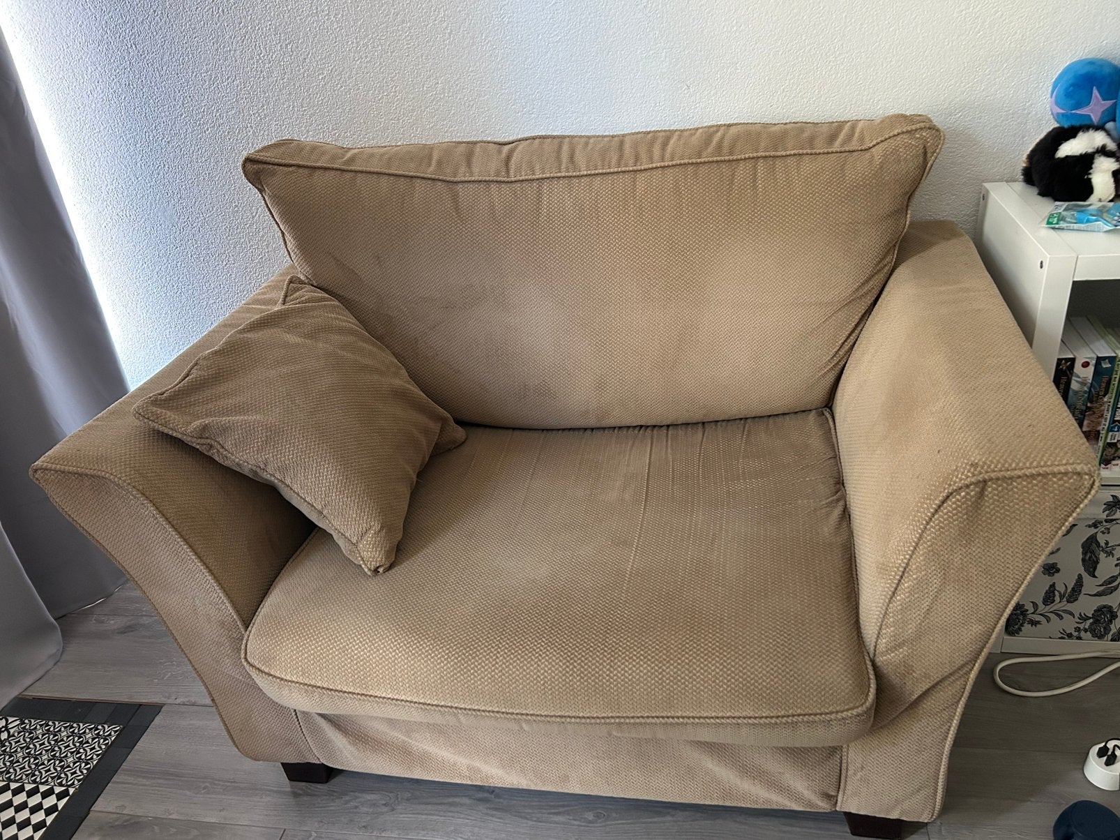 Loveseat bank beige, Huis en Inrichting, Ophalen, Gebruikt, Tweepersoons, 75 tot 100 cm
