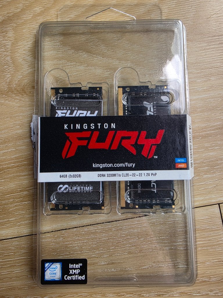 Kingston Fury Impact 64GB (2x32gb) 3200mhz DDR4 SO-DIMM, Verzenden, DDR4, Zo goed als nieuw, Desktop