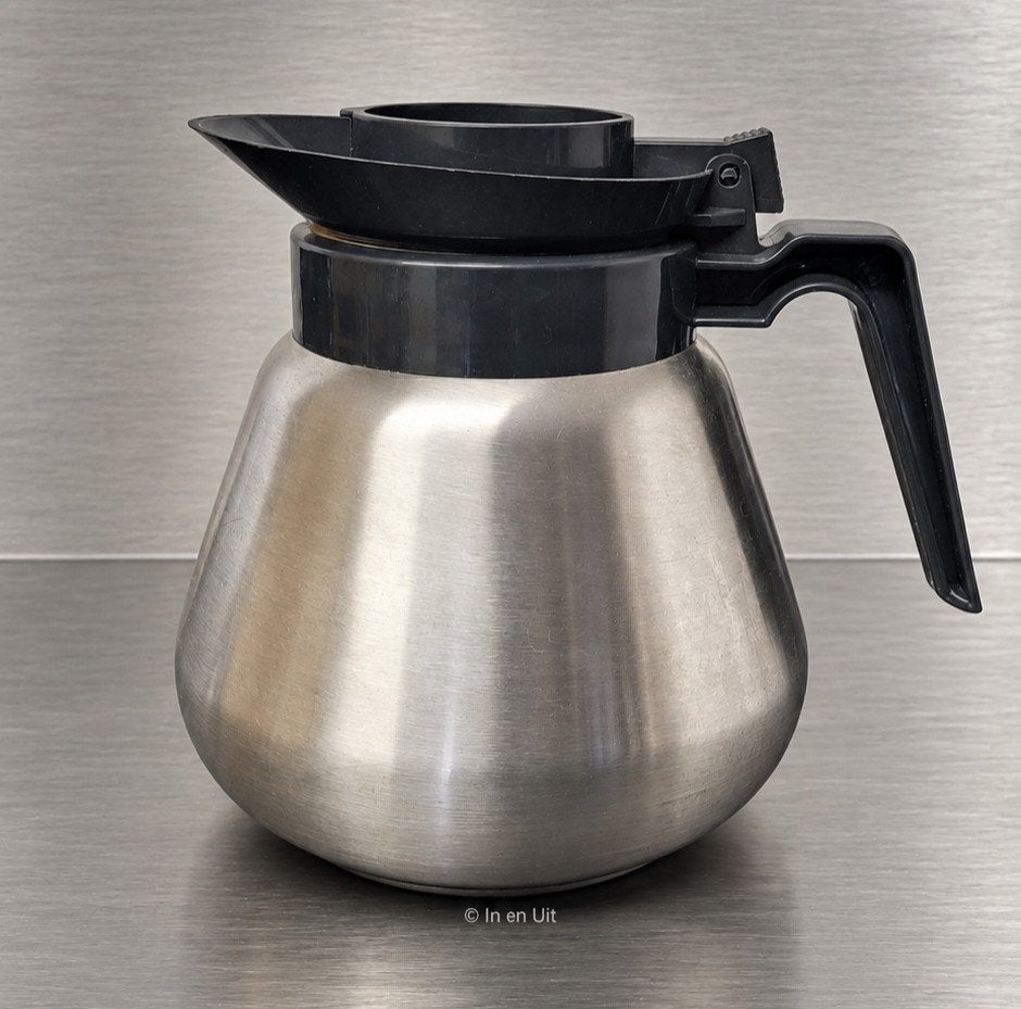 Bravilor 1.8 liter rvs thermoskan isoleerkan met deksel, Overige typen, Ophalen of Verzenden, Zo goed als nieuw, Metaal