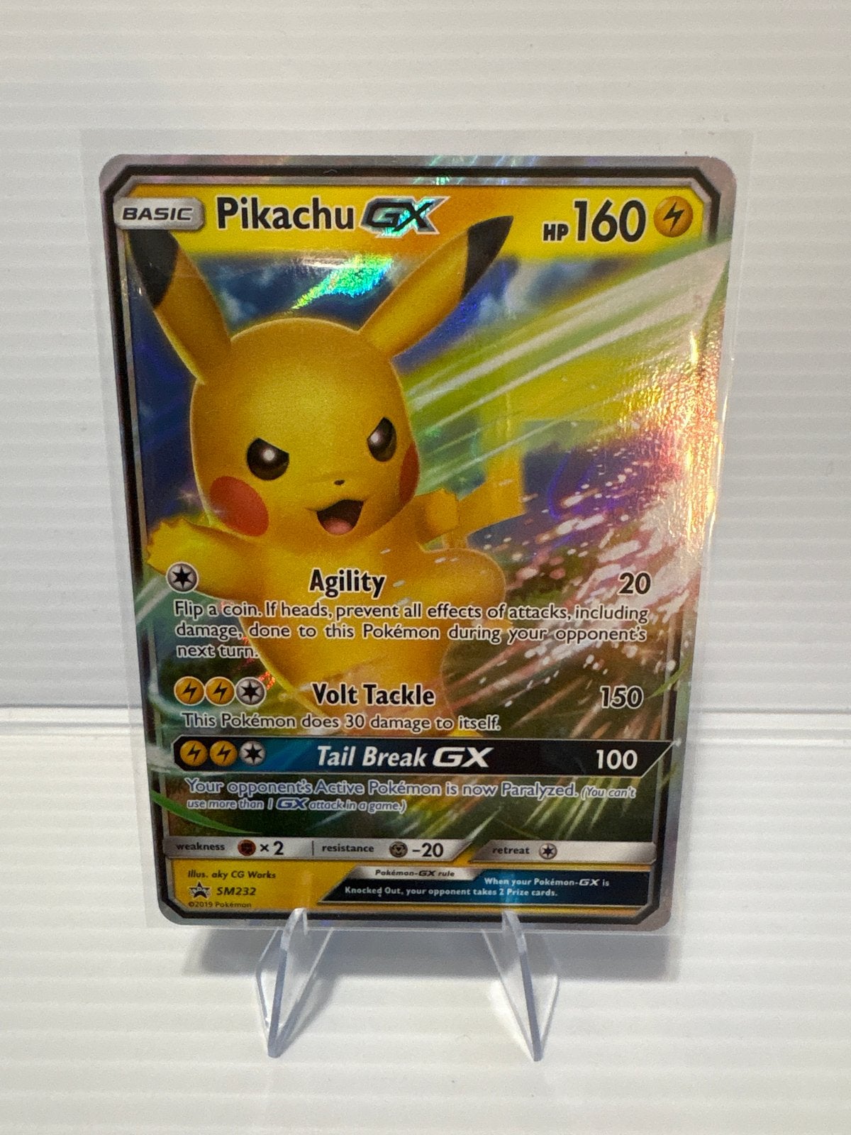 Pikachu ex SM232 Black Star Promo - NM Conditie, Ophalen of Verzenden, Zo goed als nieuw, Losse kaart, Foil