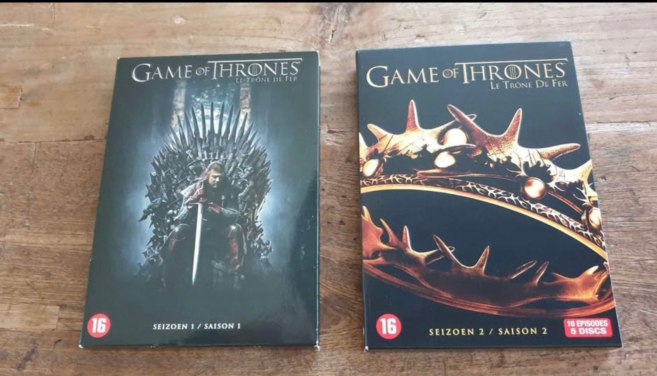 2 DVD boxen Game of Thrones seizoen 1&2, Vanaf 16 jaar, Ophalen of Verzenden, Zo goed als nieuw, Seizoen 1
