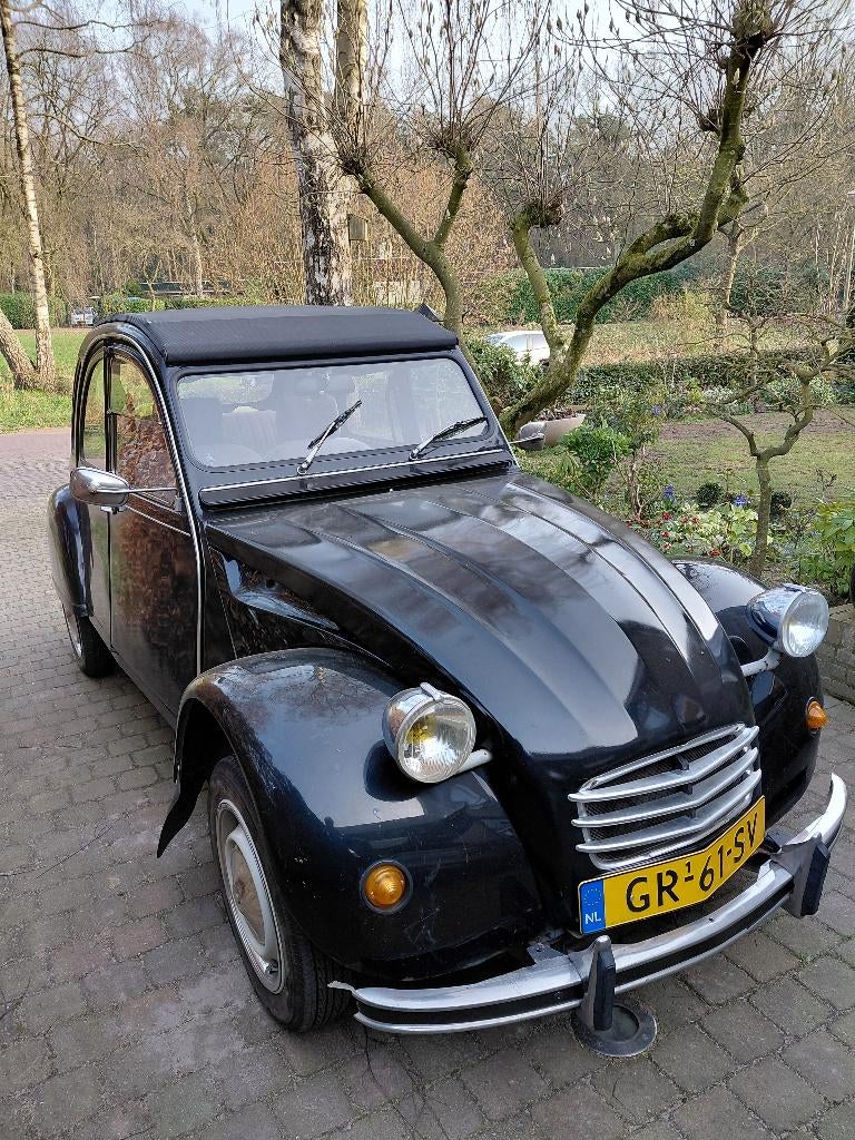Citroën 2CV 0.6 1981 Zwart, Auto's, Citroën, Voorwielaandrijving, Stof, 602 cc, Cabriolet